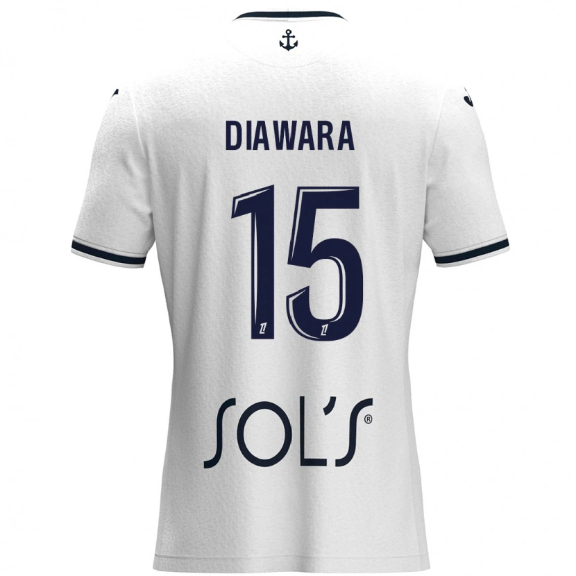 Danxen Dames Kandet Diawara #15 Wit Donkerblauw Uitshirt Uittenue 2024/25 T-Shirt