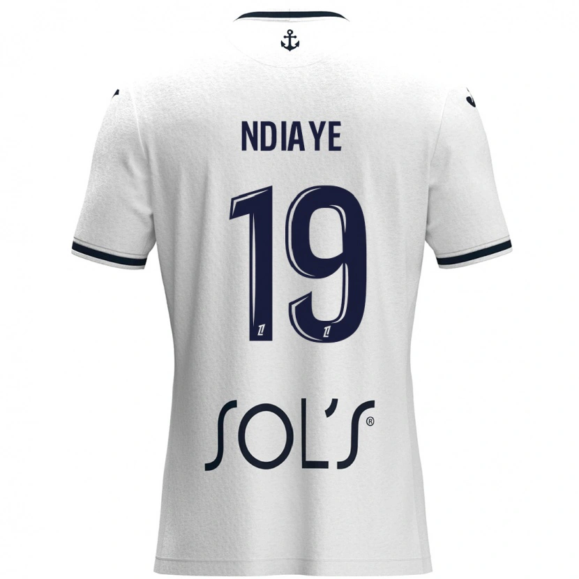 Danxen Dames Rassoul Ndiaye #19 Wit Donkerblauw Uitshirt Uittenue 2024/25 T-Shirt