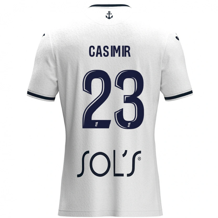 Danxen Dames Josué Casimir #23 Wit Donkerblauw Uitshirt Uittenue 2024/25 T-Shirt