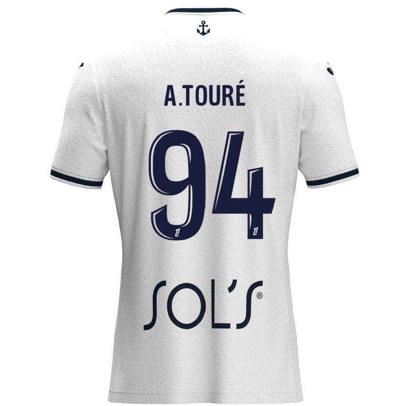 Danxen Dames Abdoulaye Touré #94 Wit Donkerblauw Uitshirt Uittenue 2024/25 T-Shirt
