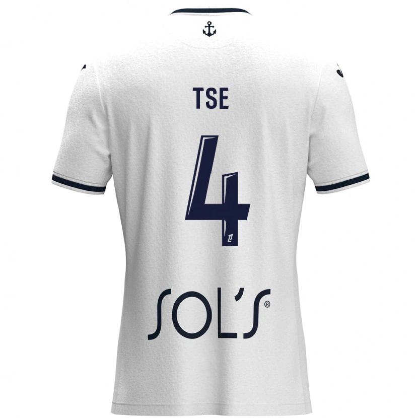 Danxen Dames Élisabeth Tsé #4 Wit Donkerblauw Uitshirt Uittenue 2024/25 T-Shirt