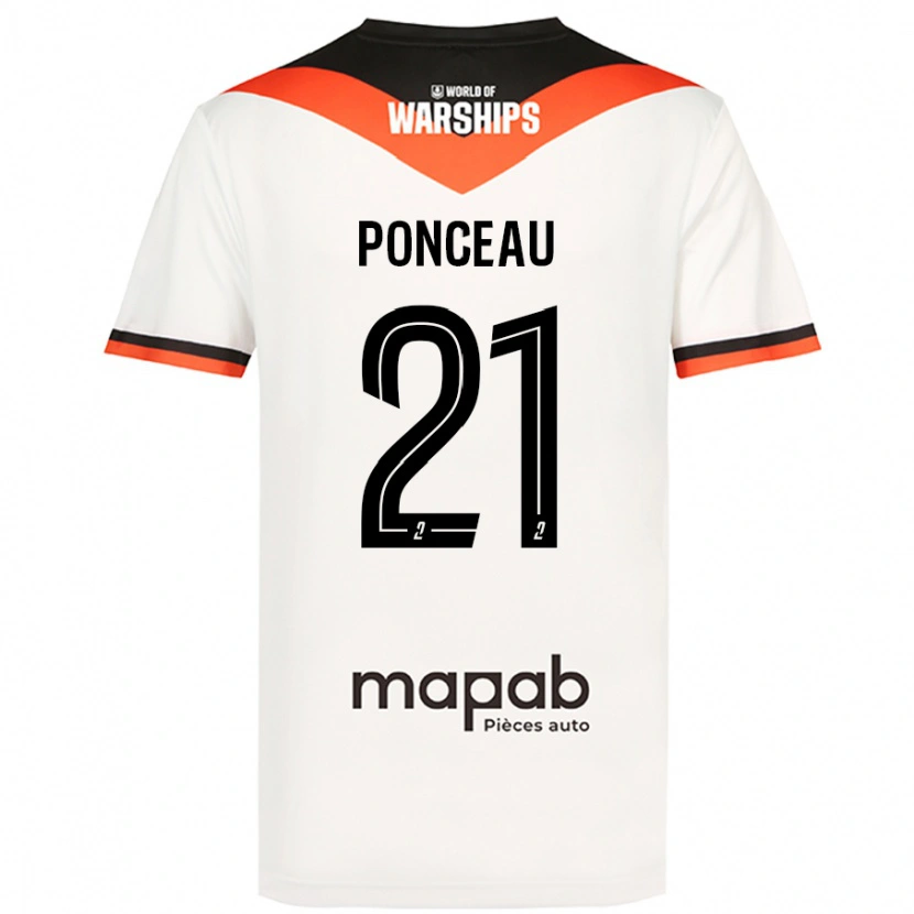 Danxen Dames Julien Ponceau #21 Wit Uitshirt Uittenue 2024/25 T-Shirt