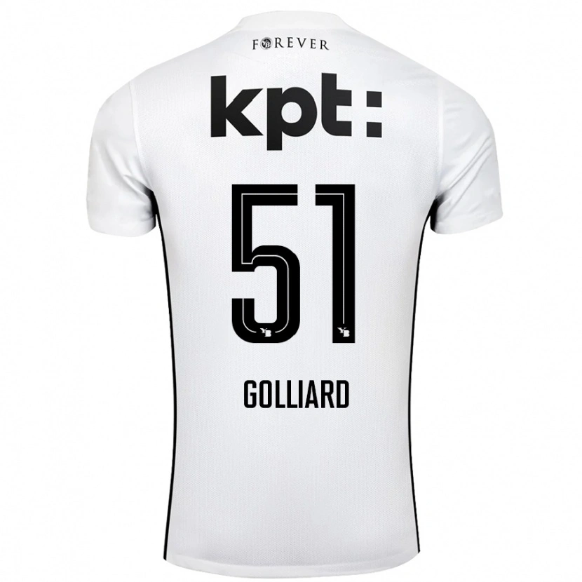 Danxen Dames Théo Golliard #51 Wit Zwart Uitshirt Uittenue 2024/25 T-Shirt