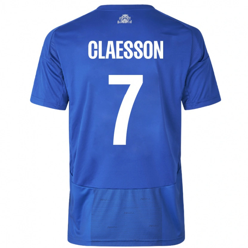 Danxen Dames Viktor Claesson #7 Wit Blauw Uitshirt Uittenue 2024/25 T-Shirt