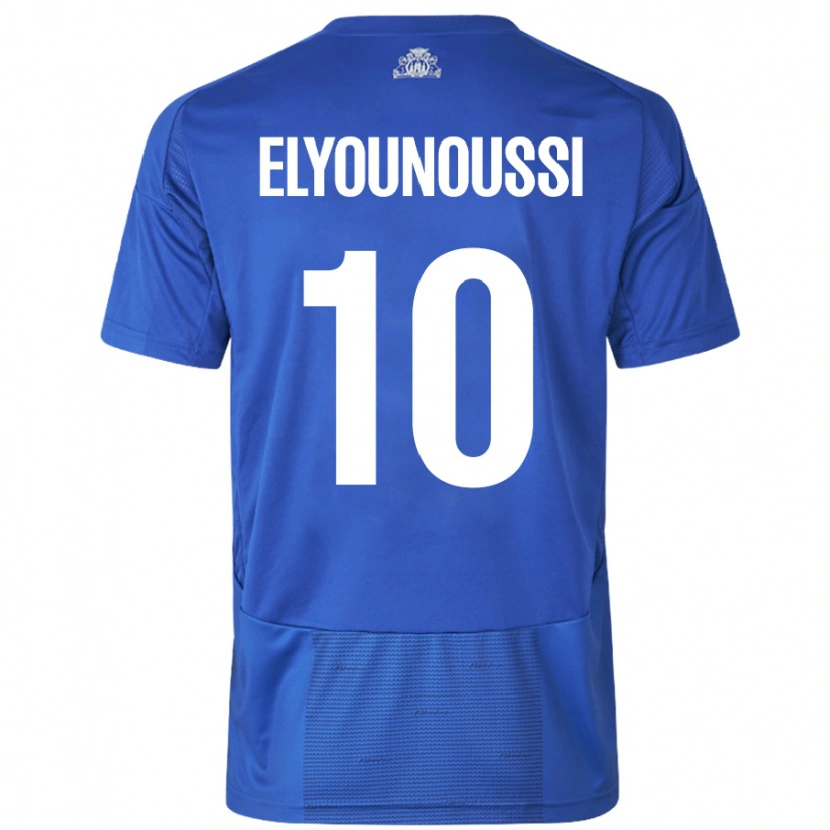 Danxen Dames Mohamed Elyounoussi #10 Wit Blauw Uitshirt Uittenue 2024/25 T-Shirt