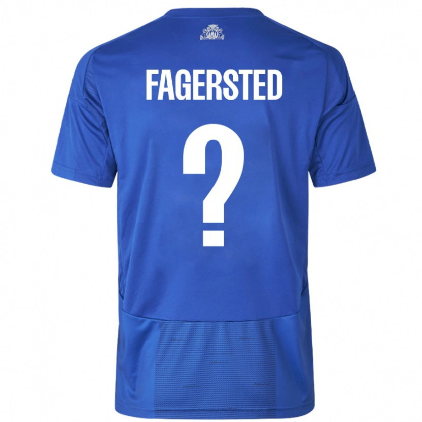Danxen Dames Johan Fagersted #0 Wit Blauw Uitshirt Uittenue 2024/25 T-Shirt