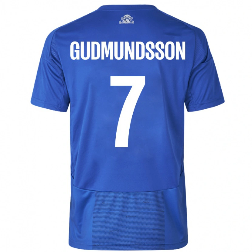 Danxen Dames Galdur Gudmundsson #7 Wit Blauw Uitshirt Uittenue 2024/25 T-Shirt