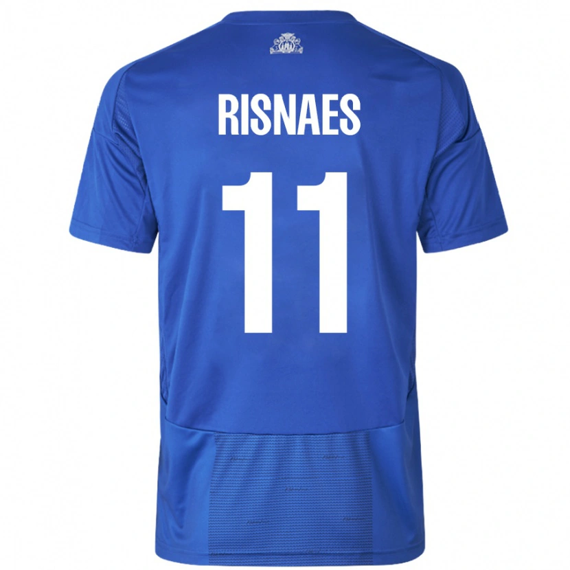 Danxen Dames Roberto Risnaes #11 Wit Blauw Uitshirt Uittenue 2024/25 T-Shirt