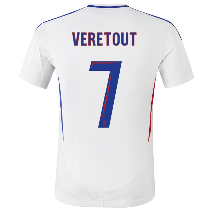 Danxen Kinderen Jordan Veretout #7 Wit Blauw Thuisshirt Thuistenue 2024/25 T-Shirt