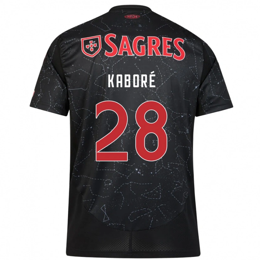 Danxen Kinderen Issa Kaboré #28 Zwart Rood Uitshirt Uittenue 2024/25 T-Shirt