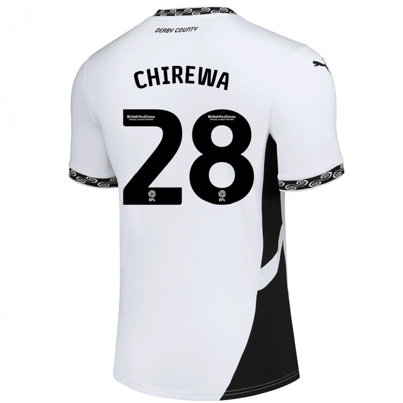 Danxen Kinderen Tawanda Chirewa #28 Wit Zwart Thuisshirt Thuistenue 2024/25 T-Shirt