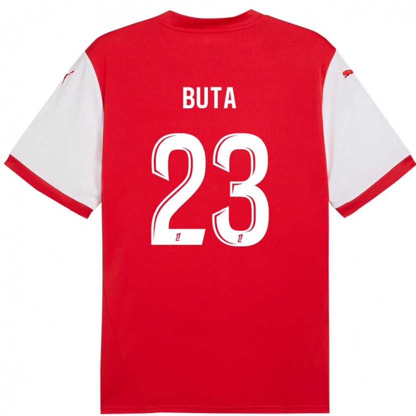 Danxen Kinderen Aurélio Buta #23 Rood Wit Thuisshirt Thuistenue 2024/25 T-Shirt