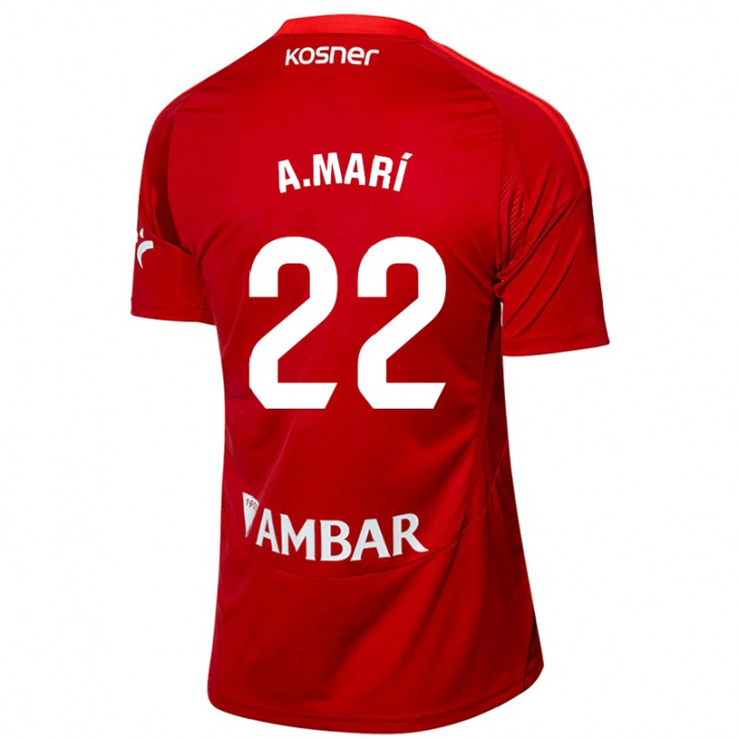 Danxen Kinderen Alberto Marí #22 Wit Blauw Uitshirt Uittenue 2024/25 T-Shirt
