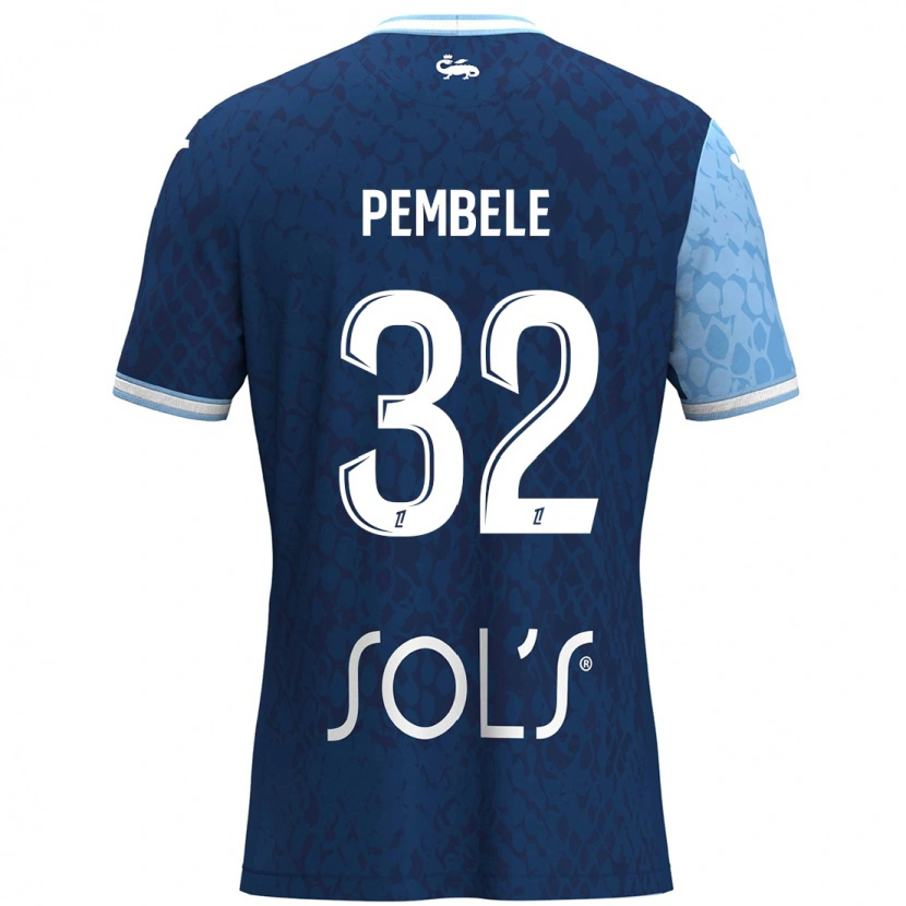 Danxen Kinderen Timothée Pembélé #32 Hemelsblauw Donkerblauw Thuisshirt Thuistenue 2024/25 T-Shirt