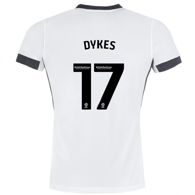 Danxen Kinderen Lyndon Dykes #17 Wit Zwart Uitshirt Uittenue 2024/25 T-Shirt