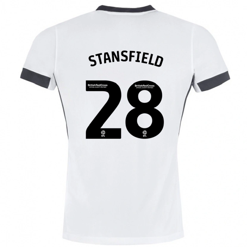 Danxen Kinderen Jay Stansfield #28 Wit Zwart Uitshirt Uittenue 2024/25 T-Shirt