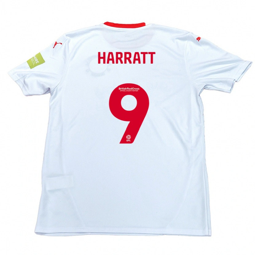 Danxen Kinderen Kian Harratt #9 Wit Uitshirt Uittenue 2024/25 T-Shirt