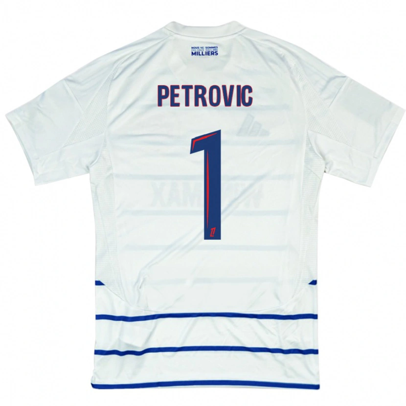 Danxen Heren Djordje Petrovic #1 Wit Blauw Uitshirt Uittenue 2024/25 T-Shirt