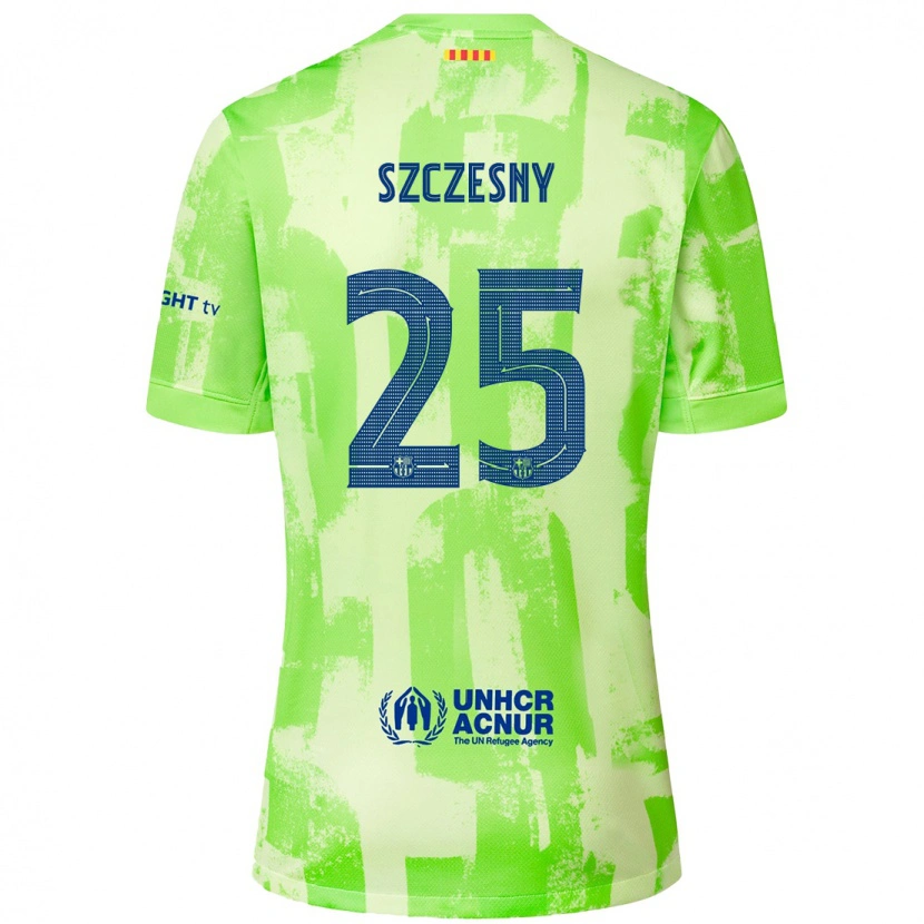 Danxen Heren Wojciech Szczesny #25 Limoen Thuisshirt Derde Tenue 2024/25 T-Shirt