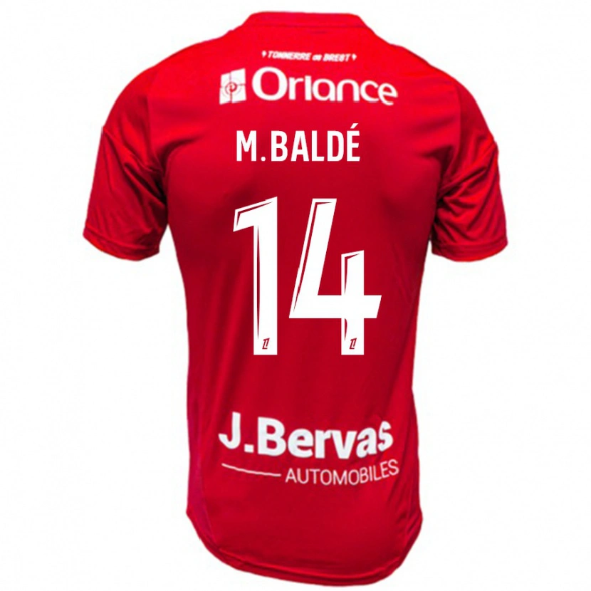 Danxen Heren Mama Baldé #14 Rood Wit Thuisshirt Thuistenue 2024/25 T-Shirt