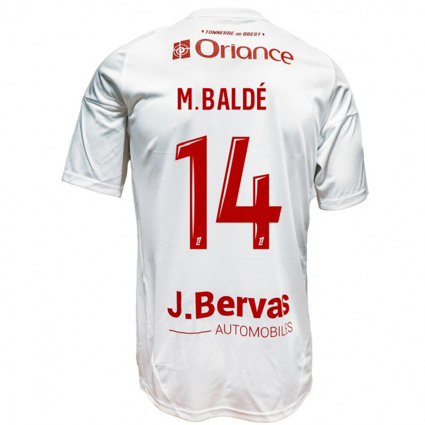 Danxen Heren Mama Baldé #14 Wit Rood Uitshirt Uittenue 2024/25 T-Shirt