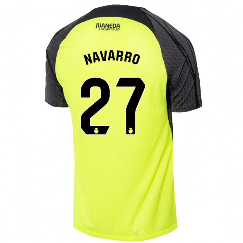 Danxen Heren Robert Navarro #27 Fluorescerend Groen Zwart Uitshirt Uittenue 2024/25 T-Shirt