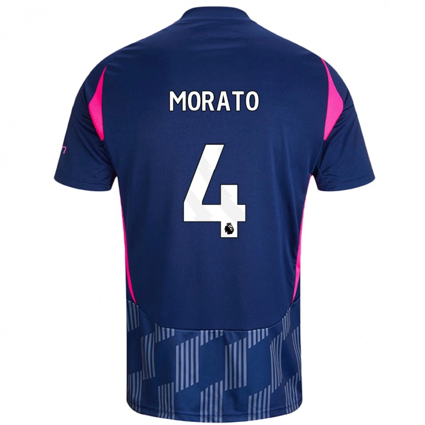 Danxen Heren Morato #4 Koningsblauw Roze Uitshirt Uittenue 2024/25 T-Shirt