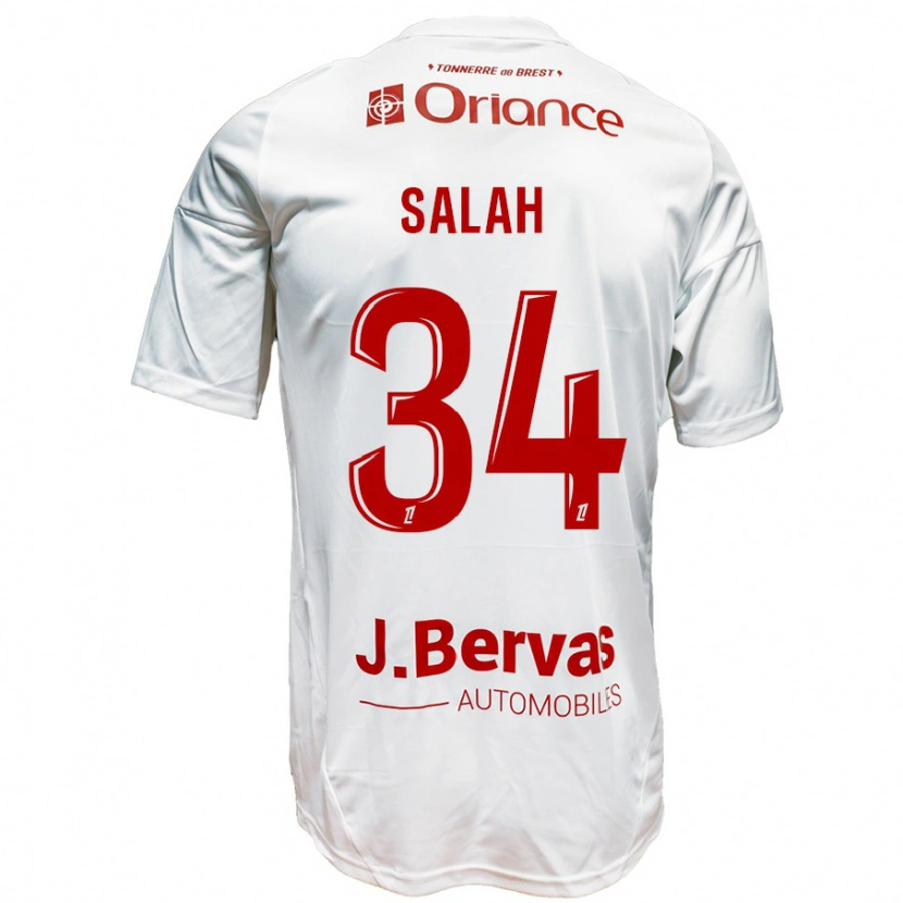 Danxen Heren Ibrahim Salah #34 Wit Rood Uitshirt Uittenue 2024/25 T-Shirt