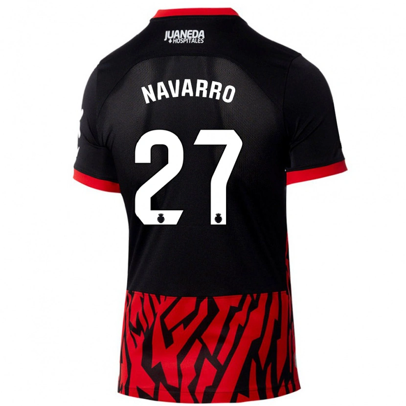 Danxen Dames Robert Navarro #27 Zwart Rood Thuisshirt Thuistenue 2024/25 T-Shirt